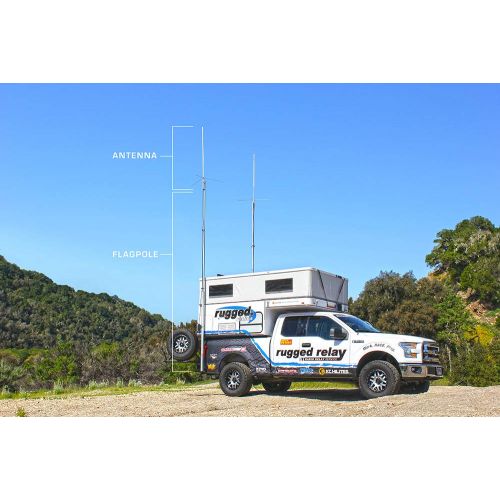 Rugged Radios RM60 60 Watt VHF Two Way Mobile Radio Base Camp Kit with Fiberglass Antenna and Coax Cable