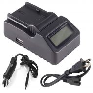 Seayang Dual Channel LCD Display Battery Charger for Sony HDR-CX105E, HDR-CX305E, HDR-CX505VE, HDR-CX535E Handycam Camcorder