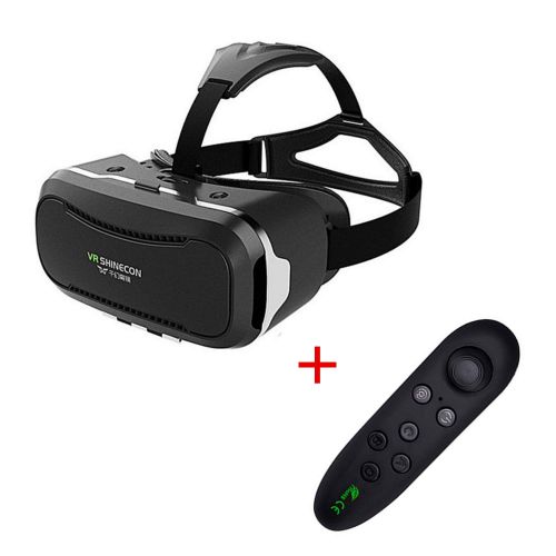  Sincerest VR Headset for iPhone Android Phone Immersive 3D Virtual Reality Glasses Box for 4.7-6.0 inch Smartphone Left-Right Format Movies VR Games + Bluetooth Controller Gamepad