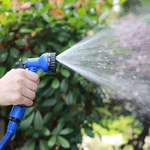  Lorsoul Garten Retractable Wasserschlauch mit Bewaesserungs-Spray - Kunststoff, Blau, 45M