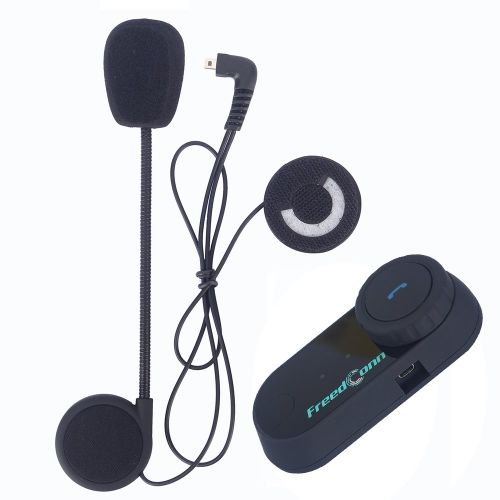  Motorcycle Communication Systems,FreedConn T-COMOS Helmet Bluetooth Headset Intercom for Motorcycle Rider and Pillion Communications (Range-100M,2-3Riders Pairing,Handsfree,Black)