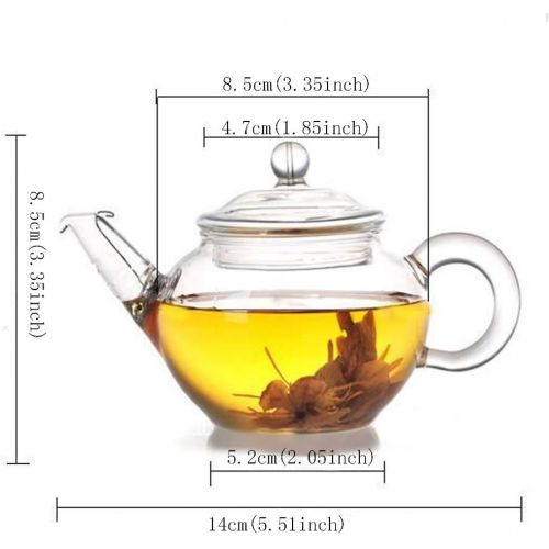  Lifeyz klare transparente glas teekanne hochwarmfester teekanne blume tea coffee pot mit rostfreier Stahl infuser 600ml (250ml)