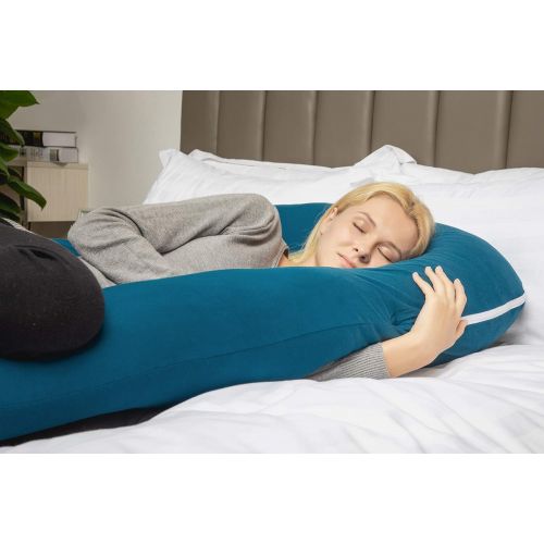  QUEEN ROSE Full Body Pregnancy Pillow, U-Shaped Maternity Pillow for Pregnant Women with Cotton Cover,Great for Anyone,Light Multi