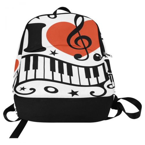  InterestPrint Love Heart Music Note Piano Casual Backpack College School Bag Travel Daypack