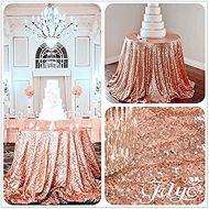 TRLYC 10 Pcs 2018 Rose Gold Round Sequined Cake Tablecloth-72-Inch