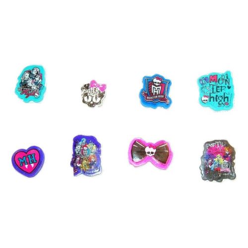  Meggans Warehouse Monster High Activity Gift Set ~ Brainy Chicks Rule (Stickerland Fun Pad, Clawesome Pens with Rope, Eraser 8 Pack, Eye Shadow, Healing Heart Eraser Set, Nail Polish Kit, Lip Kit; 7