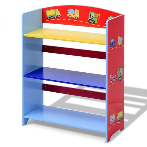  Globe House Products GHP 25.0x10.6x33.1 Multicolor MDF Eco-Friendly Material Indoor 3-Tier Kids Bookshelf