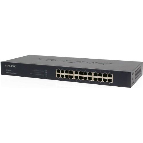  TP-Link 24-Port Gigabit Ethernet Unmanaged Switch | Plug and Play | Metal | Rackmount | Fanless | Limited Lifetime (TL-SG1024)