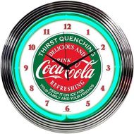 Neonetics Drinks Coca Cola Evergreen Neon Wall Clock, 15-Inch