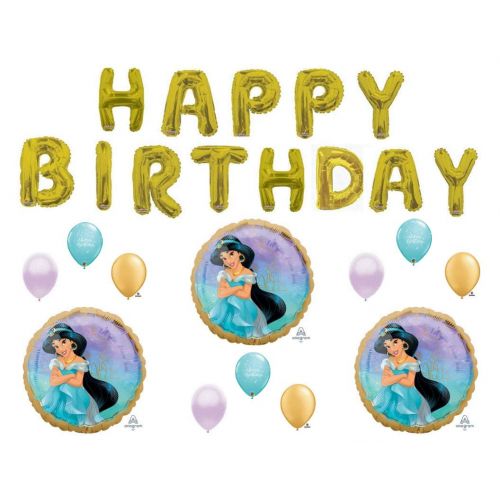  Party Supply Princess Jasmine Happy Birthday Letters Party Balloons Decoration Supplies