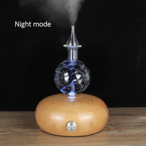  TOMNEW Nebulizer Diffuser Essential Oil Ultrasonic Aromatherapy Diffuser, Glass Waterless Nebulizing Diffuser, No Heat, No Water, No Plastic (Light Wood 40)
