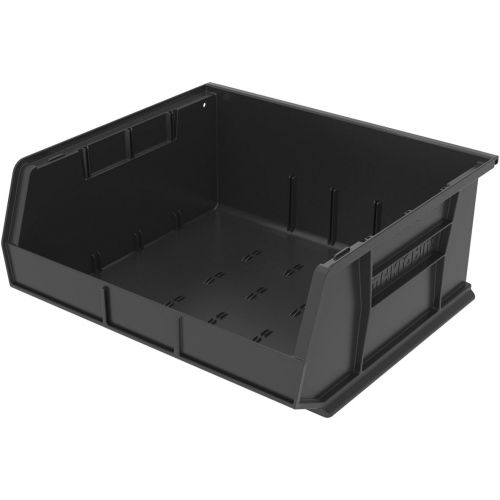  Akro-Mils 30250 Plastic Storage Stacking Hanging Akro Bin, 15-Inch by 16-Inch by 7-Inch, Black, Case of 6