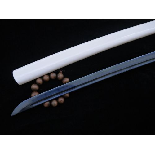  Lin creative Japanese Samurai Katana Sword,High Carbon Steel Blade,Wood Scabbard,Alloy Tsuba,Full Tang,Length 39 inch