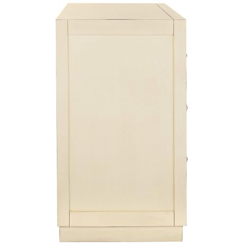  Safavieh Home Collection Sloane Antique Beige and Nickel 3 Chest of Drawers, Mirror