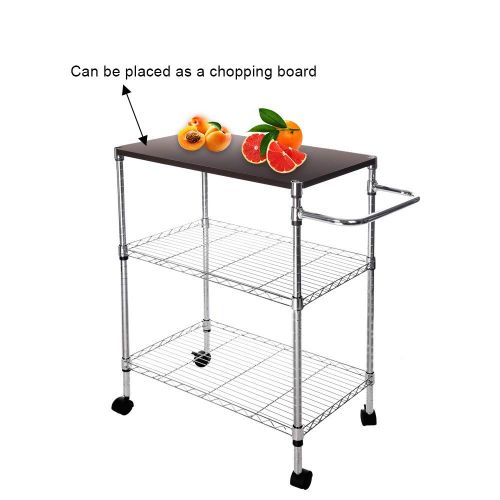  TANGON Industrial All-Purpose 3Tier Wire Mesh Storage Rolling Cart with Leveling Feet to Convert The Wheeled Cart into Static Rack for Microwave Home Office Organization Kitchen Ba