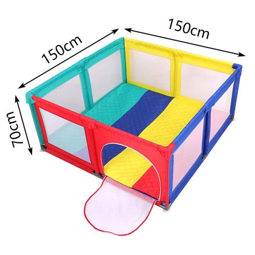  Playpen Extra Tall Portable Baby, Large Childrens Game Fence with Door, Breathable Oxford Cloth