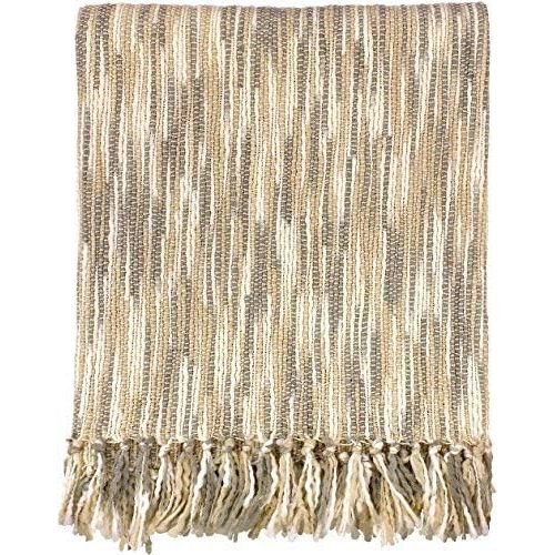  Surya Teegan TEE-1001 Knit Hand Woven 100% Acrylic Gray 55 x 78 Throw