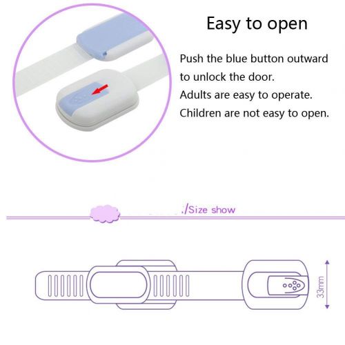  Finebaby 100Pack Baby Safety Locks Baby Proofing Cabinet Lock Multi-Function Protection Lock with Adjustable Strap and Latch System for Drawers, Stove, Toilet, Refrigerator