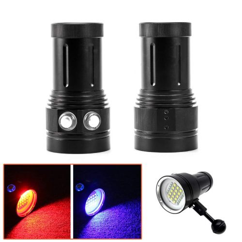  KEANTY 12000LM LED Diving Light Underwater Video 15 XML2+6 Red+6 UV LED Photography Flashlight Lamp IPX8 Waterproof Torch Lamp