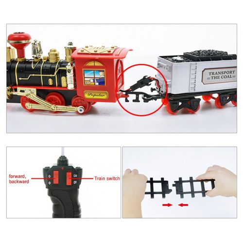  Swovo Remote Control Classic Bachmann Trains Set Simulation RC Train Set with Lights Sounds & Real Smoke Figurine Pack