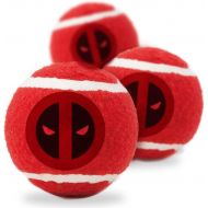 Buckle-Down Dog Toy Tennis Balls Deadpool Logo Red Black