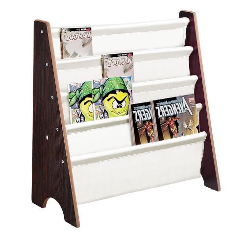  Unknown Book Shelf Sling Storage Rack Organizer Bookcase Display Holder Walnut Wood Kids New