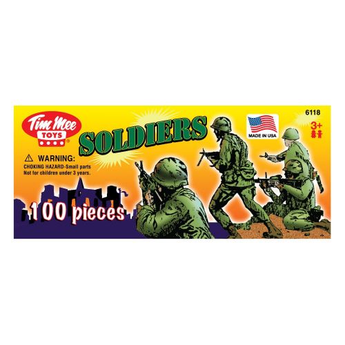  Tim Mee Toy TimMee Plastic Army Men - Cyan vs Rust 96pc Toy Soldier Figures - Made in USA