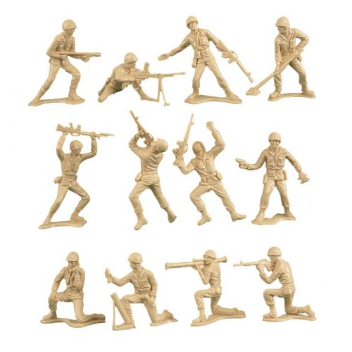  Tim Mee Toy TimMee Plastic Army Men - Cyan vs Rust 96pc Toy Soldier Figures - Made in USA