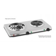 Salton THP-528 Electric Double-Coil Cooking Range, Stainless Steel
