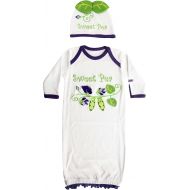 Sozo Baby Girls Sweet Pea Gown and Hat Set