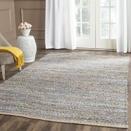Safavieh Cape Cod Collection CAP350A Hand Woven Flatweave Chevron Natural and Blue Jute Area Rug (3 x 5)