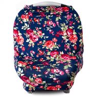 Kids N Such Car Seat Cover for Babies, Nursing Cover, Carseat Canopy - Vintage Navy Floral