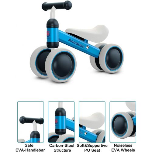  [아마존 핫딜] [아마존핫딜]Ancaixin Baby Balance Bikes Bicycle Children Walker 10 Month -24 Months Toys for 1 Year Old No Pedal Infant 4 Wheels Toddler First Birthday Gift