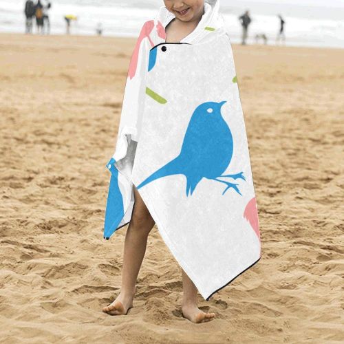  Set Different Flying Birds Cute Soft Warm Cotton Blended Kids Dress Up Hooded Wearable Blanket Bath Towels Throw Wrap for Toddlers Child Girls Boys Size Home Travel Picnic Sleep Gi