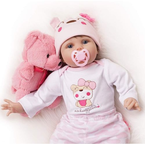  Yesteria Reborn Baby Dolls Girl Look Real Silicone Pink Outfit 22 Inches