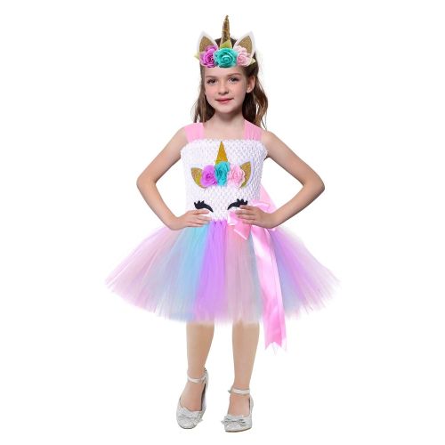  AQTOPS Kids Girl Birthday Party Costumes Halloween Fancy Dress Up