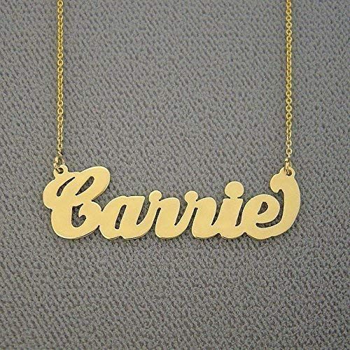  Soul Jewelry Inc 10k Gold Carrie Name Necklace Personalized Jewelry Monogrammed Initials Chain
