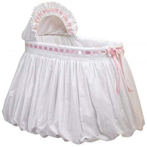  BabyDoll Bedding Baby Doll Bedding Pretty Ribbon Bassinet Bedding Set, White