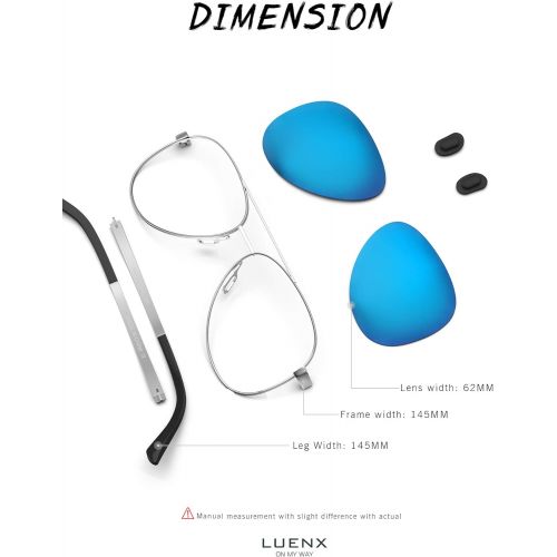  [아마존 핫딜] LUENX Aviator Sunglasses for Womens Polarized Mirror with Case - UV 400 Protection 60MM