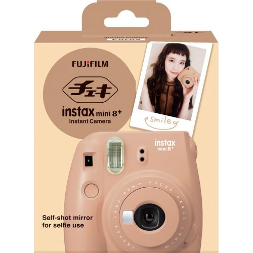 후지필름 Fujifilm Instax Mini 8+ (Strawberry) Instant Film Camera + Self Shot Mirror for Selfie Use - International Version (No Warranty)