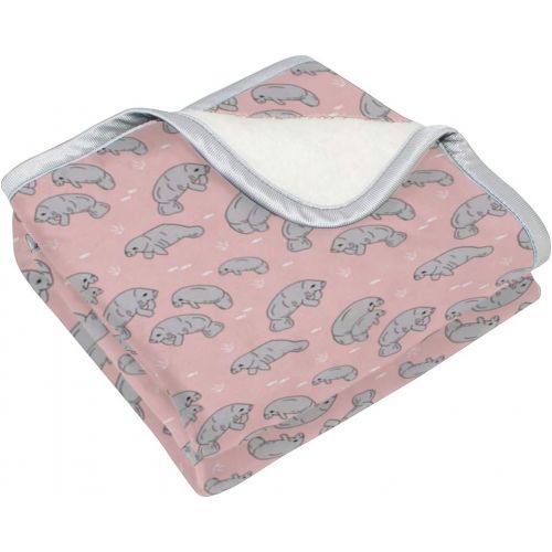  KEEPDIY Manatees Pink Blanket-Warm,Lightweight,Soft,Pet-Friendly,Throw for Home Bed,Sofa &Dorm 60 x 50 Inch
