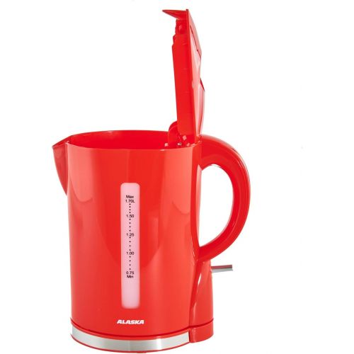  Alaska Fruehstuecksset 3 in 1 2209 | Wasserkocher Toaster Kaffeemaschine rot | 3 teilige Kombination im retro Vintage Stil | Filtermaschine mit Glaskanne fuer 12 Tassen