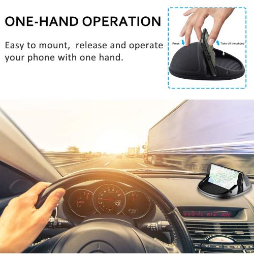  Car Phone Holder, Winique Car Phone Mount No Glue Silicone Dashboard Car Pad Compatible with iPhone X/8 Plus/7 Plus/6S, Samsung Galaxy S8 Plus/Note 8/S7 3.5-7 Inches Smartphone or