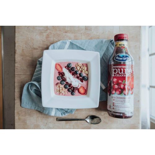  Puritans Ocean Spray 100% Juice, Unsweetened Pure Cranberry, 1 Liter Bottle (Pack of 8)