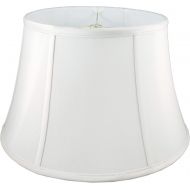 American Pride Lampshade Co. American Pride 11x 17.5x 9.5 Round Soft Shantung Tailored Lampshade, Off-white