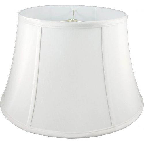  American Pride Lampshade Co. American Pride 11x 17.5x 9.5 Round Soft Shantung Tailored Lampshade, Off-white