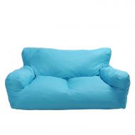 LuckyerMore Blue Bean Bag Chair Kids Self-Inflated Sponge Stuffed Beanless Dorm Chair for Adults,Double Seats Sofa Lounger Couch Furniture for Indoor and Outdoor
