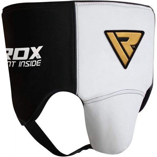 RDX Groin Guard Cow Hide Leather MMA Abdo Guard Adult Boxing Abdominal Protector Groin Cup Muay thai Jock Strap (CE Certified Approved)