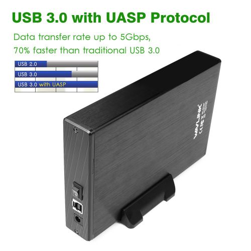  [아마존 핫딜]  [아마존핫딜]WAVLINK USB 3.0 auf externes SATA III 3.5-Festplattengehause fuer 3,5-SATA-Festplattenlaufwerke und SSD-Festplatten [Unterstuetzt UASP- und 8-TB-Laufwerke]