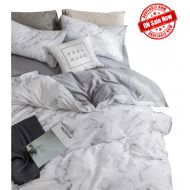 Jane yre Marble Duvet Cover Queen,100% Soft Cotton Bedding Sets for Kids Boys Girls,Reversible Modern Gray Duvet Cover Comfy,Breathable with Zipper Closure,4 Corner Ties(NO Comforter)